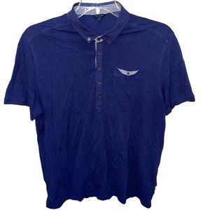 Men's Ted Baker Blue Polo Shirt Size 6‎